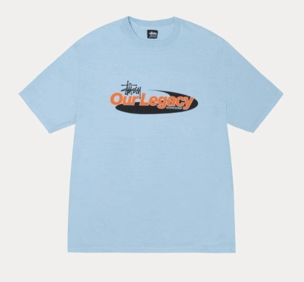 Stussy Our Legacy Work Shop Swirl Tee Pigment Dyed Baby Blue