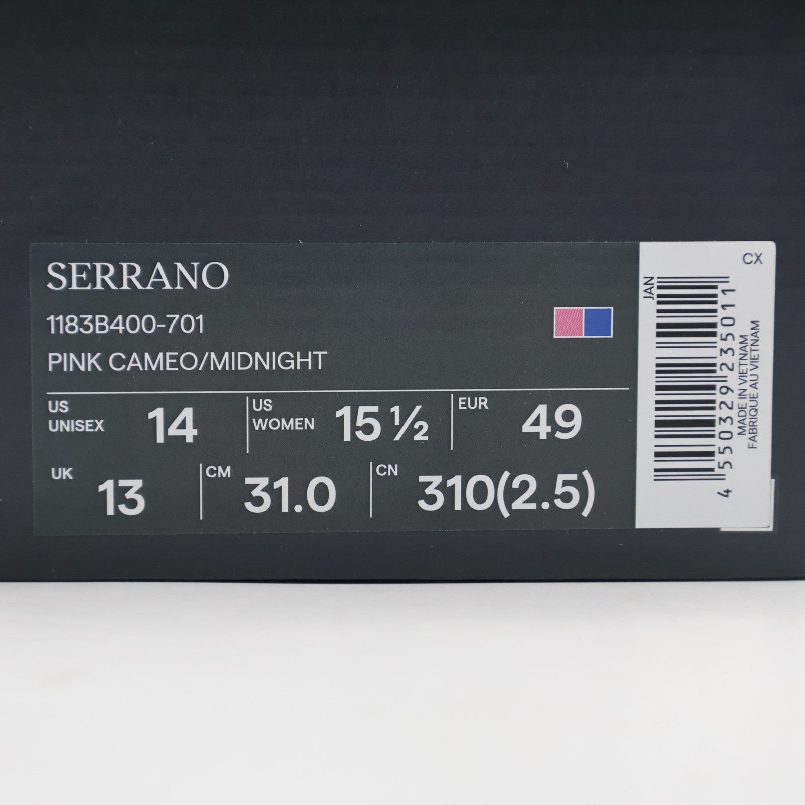 1183B400-701 Onitsuka Tiger Serrano Pink Cameo Midnight (Men's)