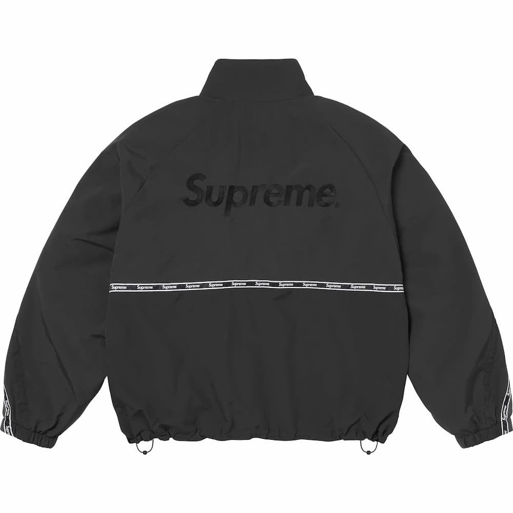 Supreme Logo Taping Track Jacket Black