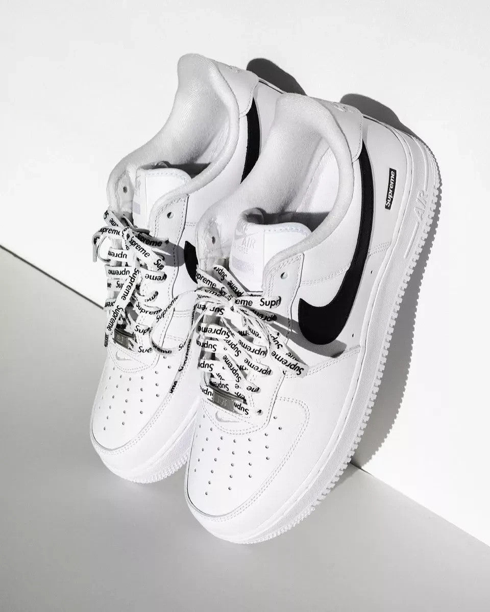 CU9225-102 Supreme Nike Air Force 1 Low White Black 25FW Week4 (Men's)