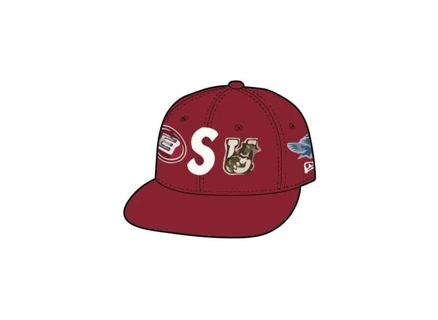 Supreme Mascots S Logo New Era "Dark Red"