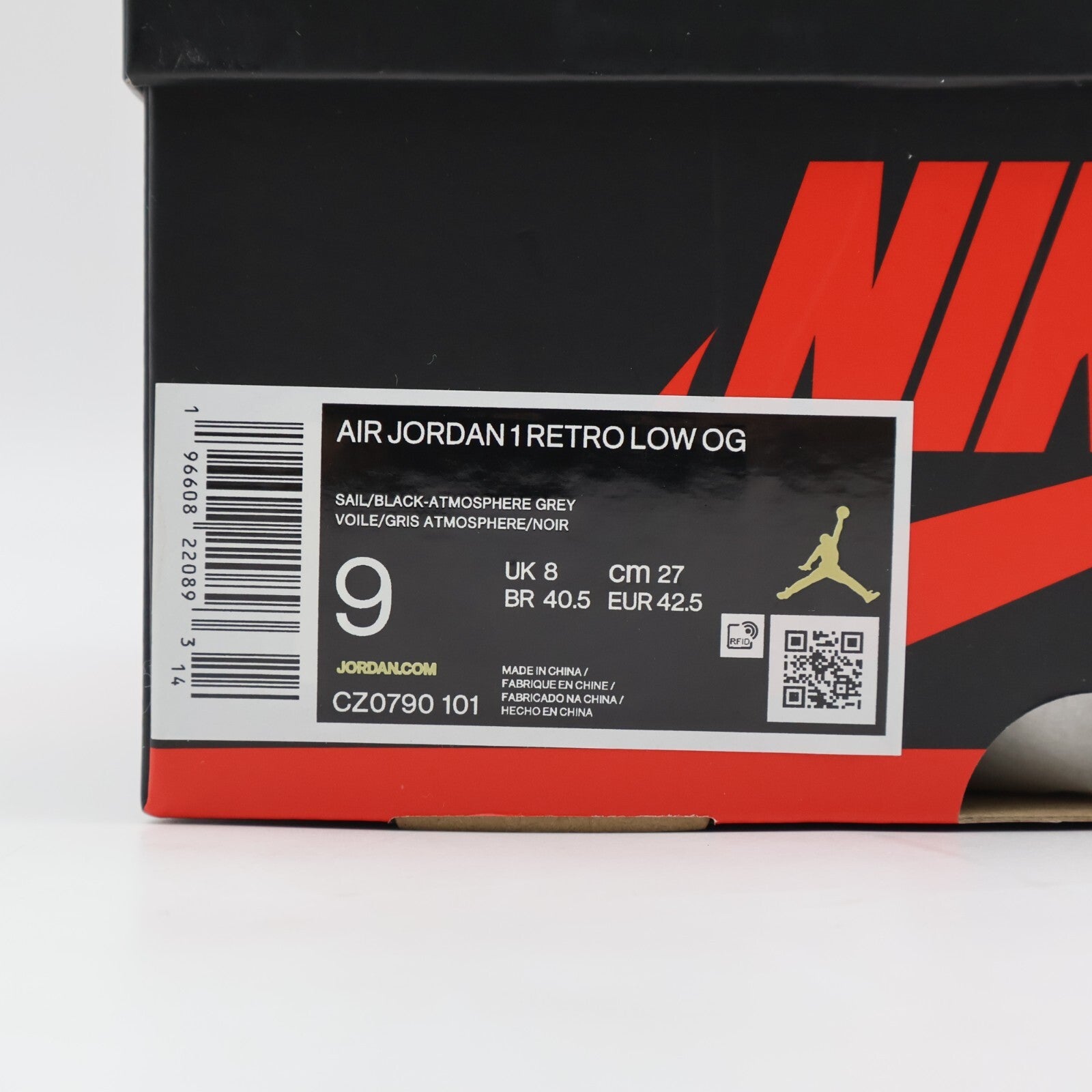 CZ0790-101 Nike Air Jordan 1 Retro Low OG Atmosphere Grey Sail Black (Men's)