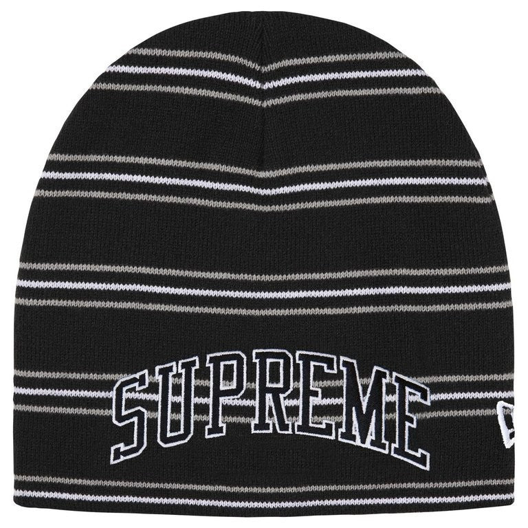 Supreme New Era Stripe Beanie Black