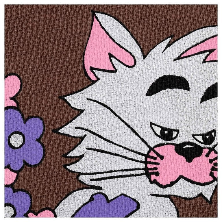 Supreme Glitter Cat S/S Top Brown