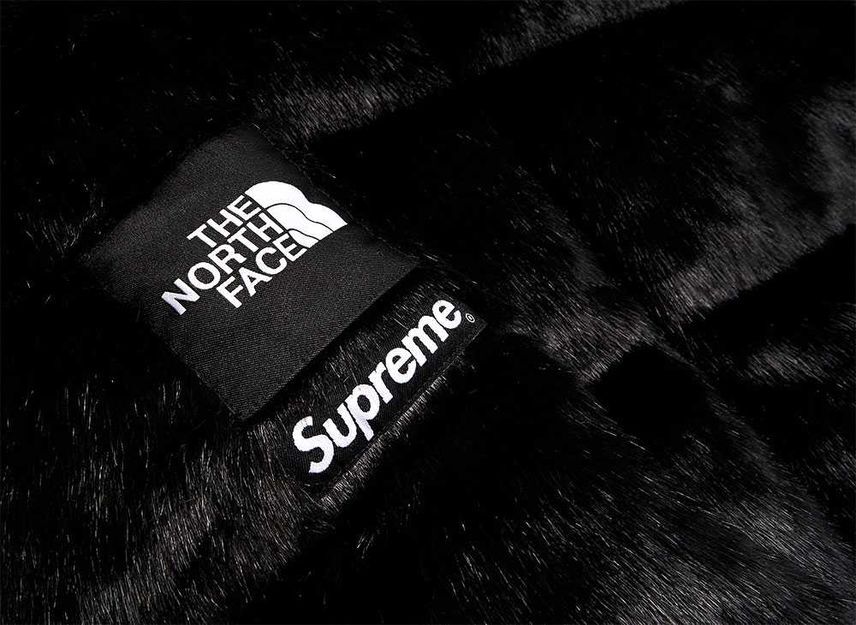 Supreme The North Face Faux Fur Nuptse Jacket Black