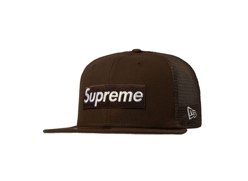 Supreme Box Logo Mesh Back New Era Brown (22SS)