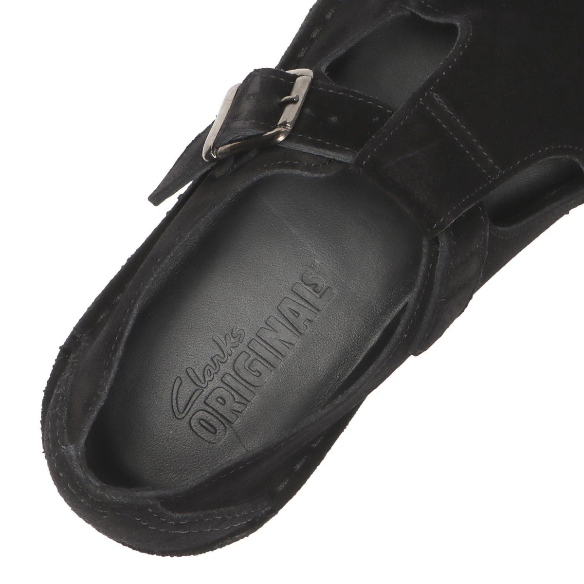 26182844 Clarks Nomad T Bar Black Suede ( Men's )