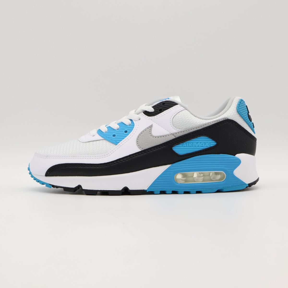 CJ6779-100 Nike Air Max 90 Laser Blue Black White Grey Fog Cyan Sky (Men's)