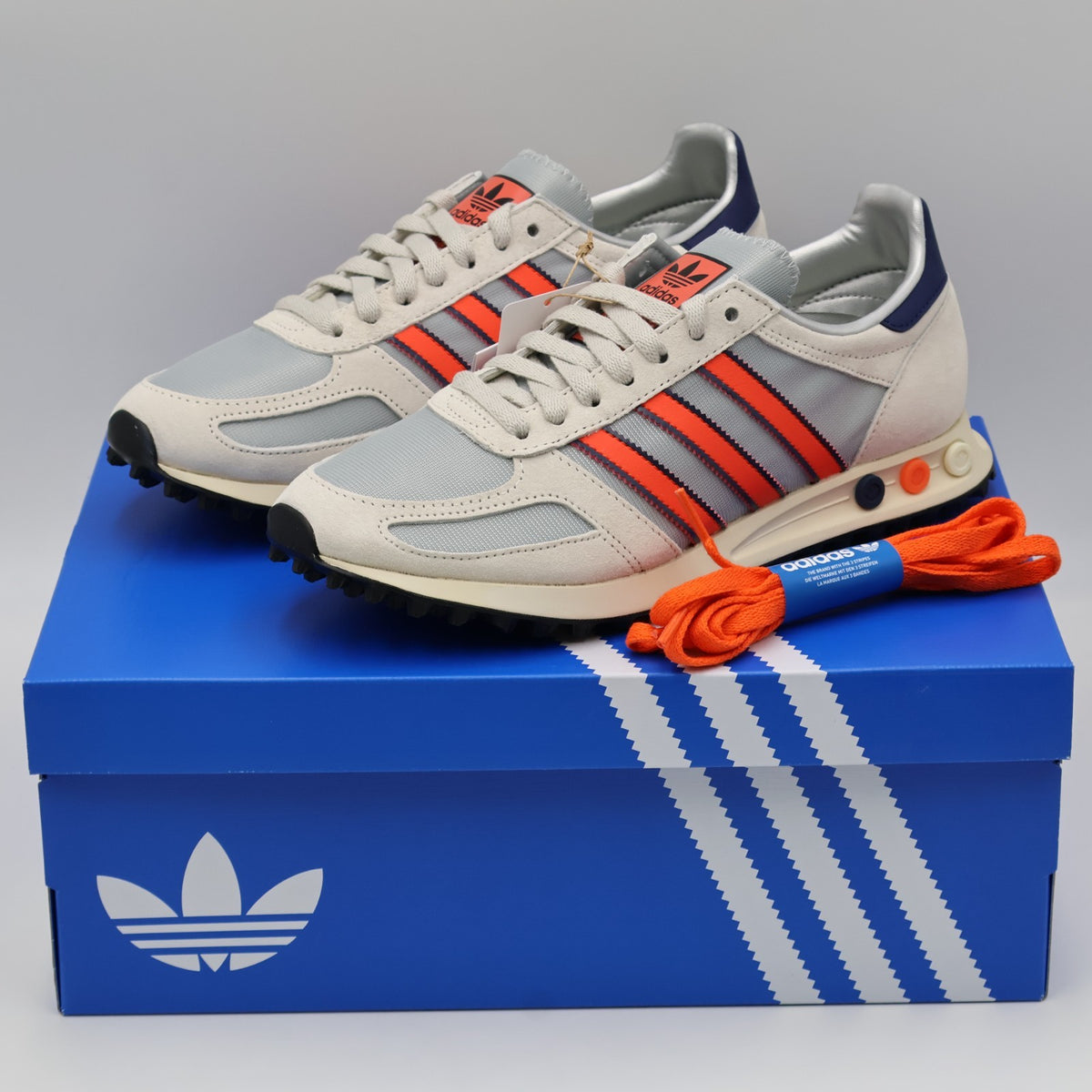 IH1651 adidas LA Trainer OG Silver Metallic Supplier Colour Dark Blue (Men's)