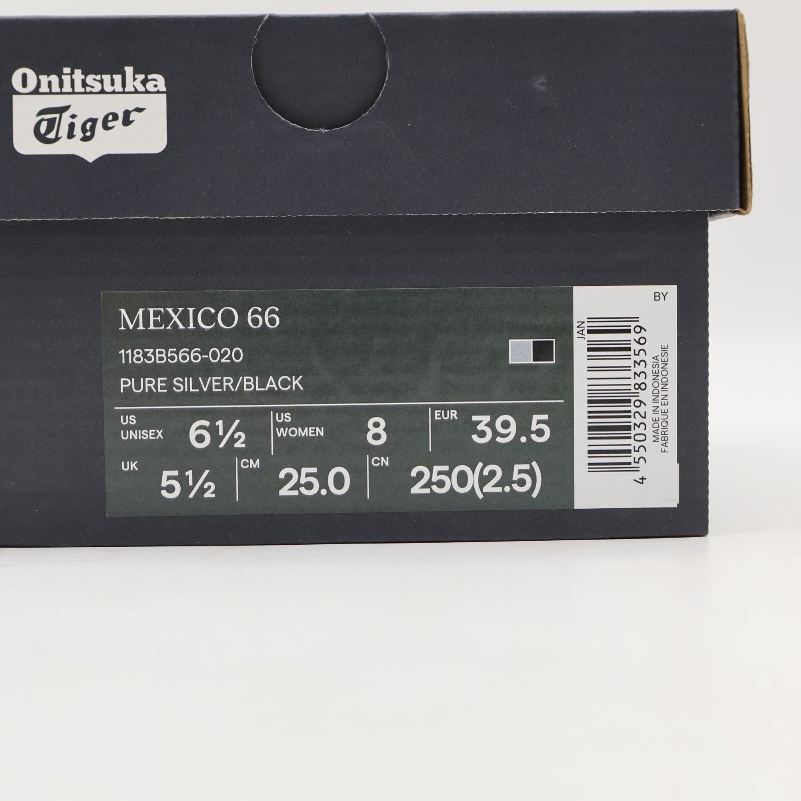 1183B566-020 Onitsuka Tiger Mexico 66 Pure Silver Black (Men's)