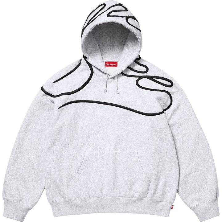 Supreme Shoulder Script Hooded Sweatshirt Ash Grey