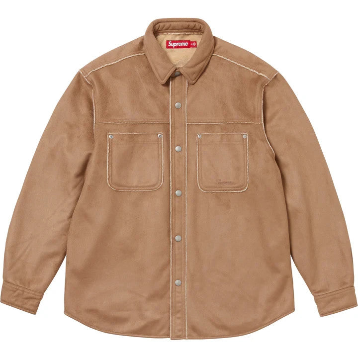 Supreme Faux Suede Snap Shirt Tan