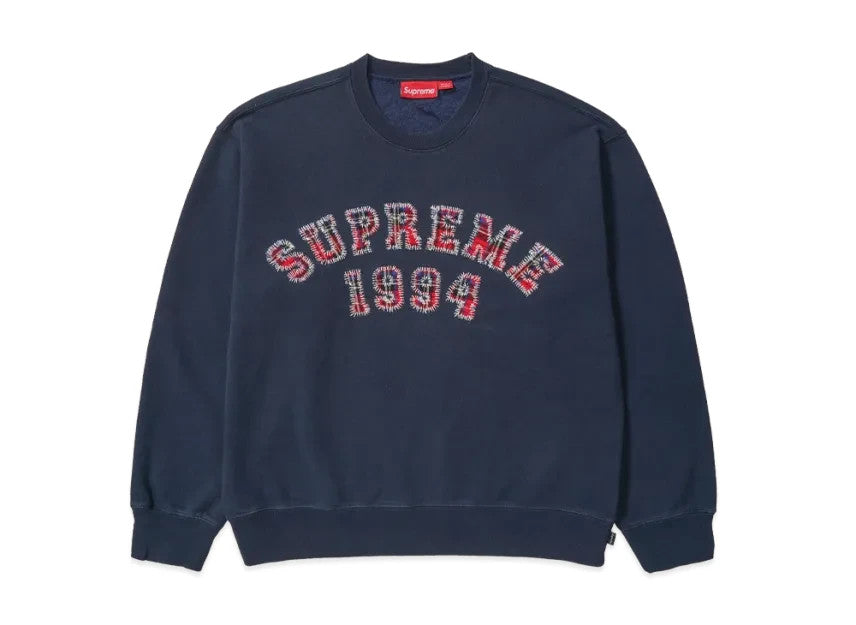 Supreme Plaid Arc Crewneck "Navy"
