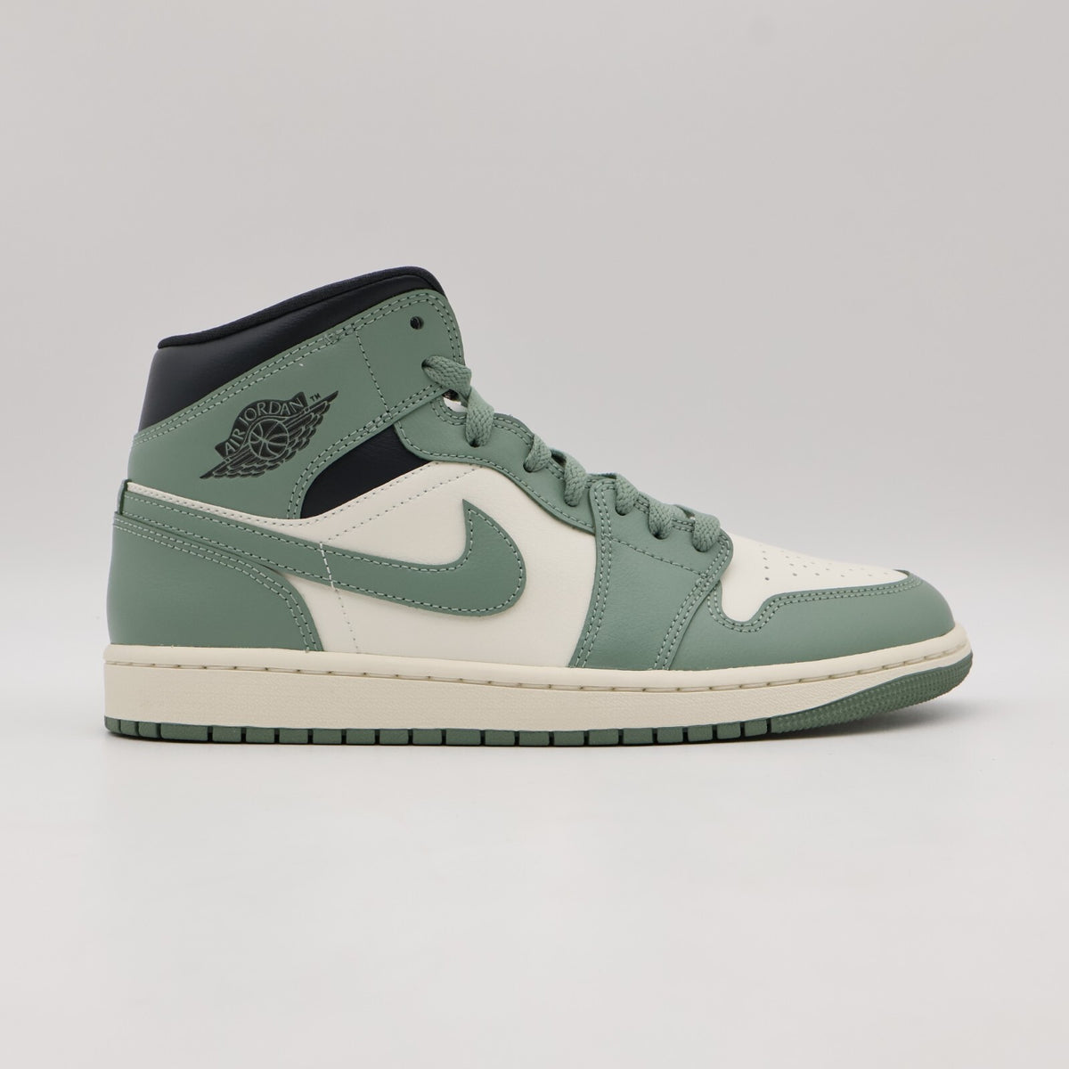 BQ6472-130 Nike Air Jordan 1 Mid Jade Smoke (Women's)