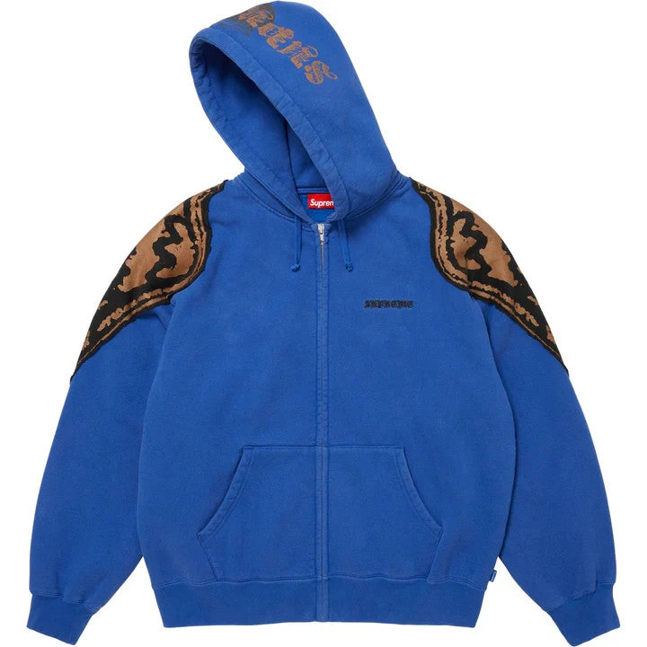 Supreme Wings Zip Up Hooded Sweatshirt Royal