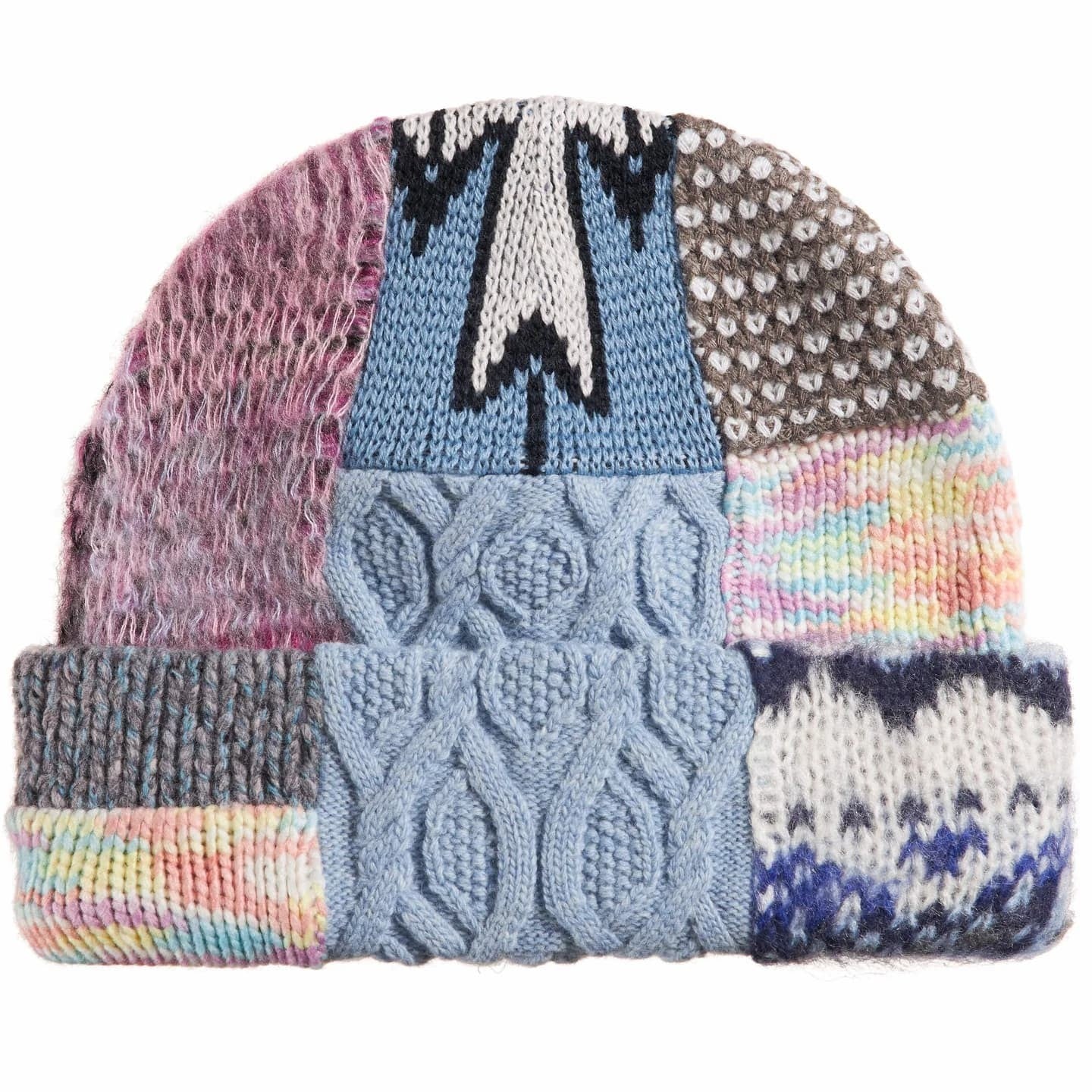 Supreme Patchwork Beanie Light Blue