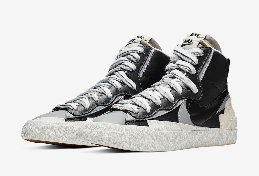 BV0072-002 sacai Ã NIKE BLAZER MID "BLACK/WOLF GREY/WHITE" (Men's)