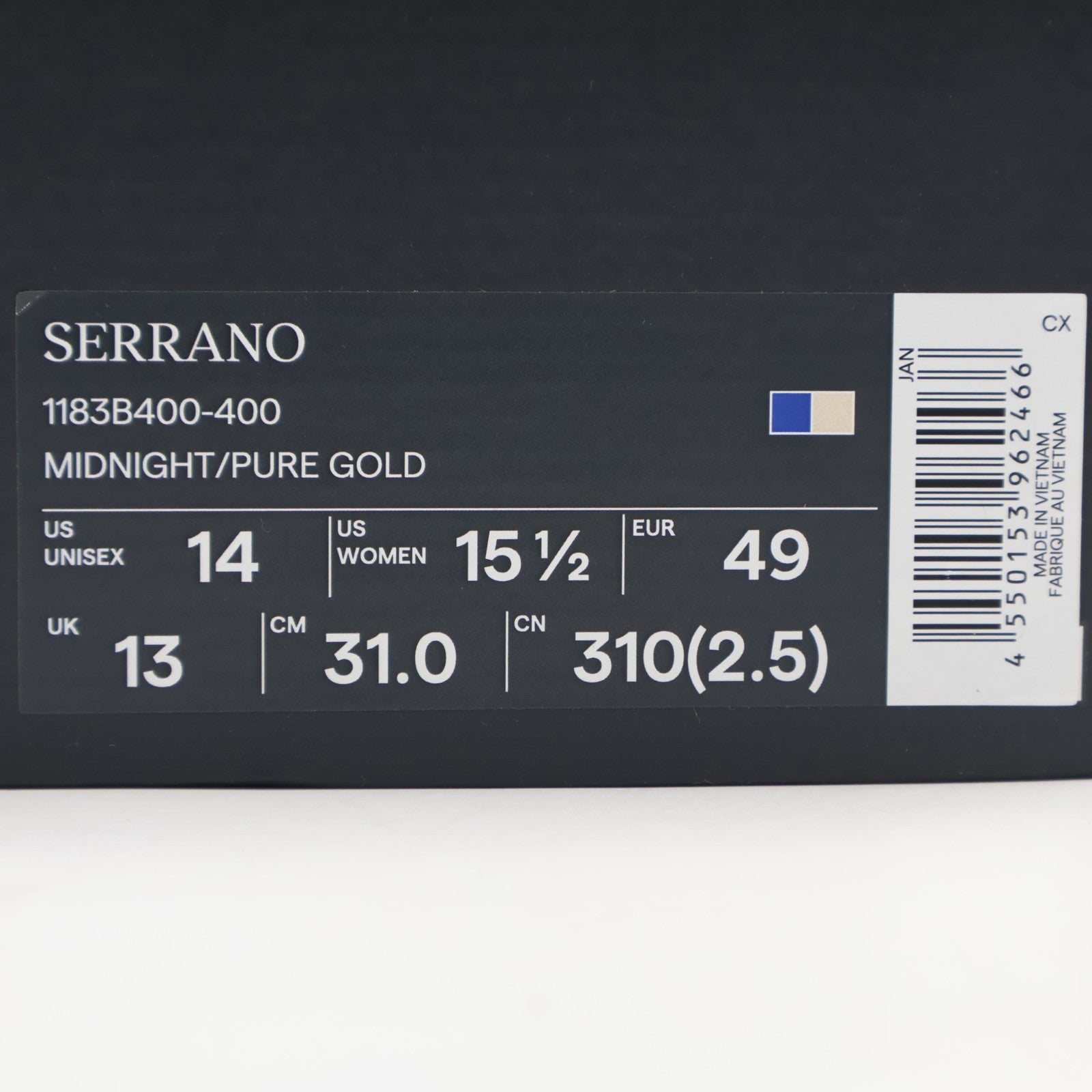 1183B400-400 Onitsuka Tiger Serrano Midnight Pure Gold (Men's)