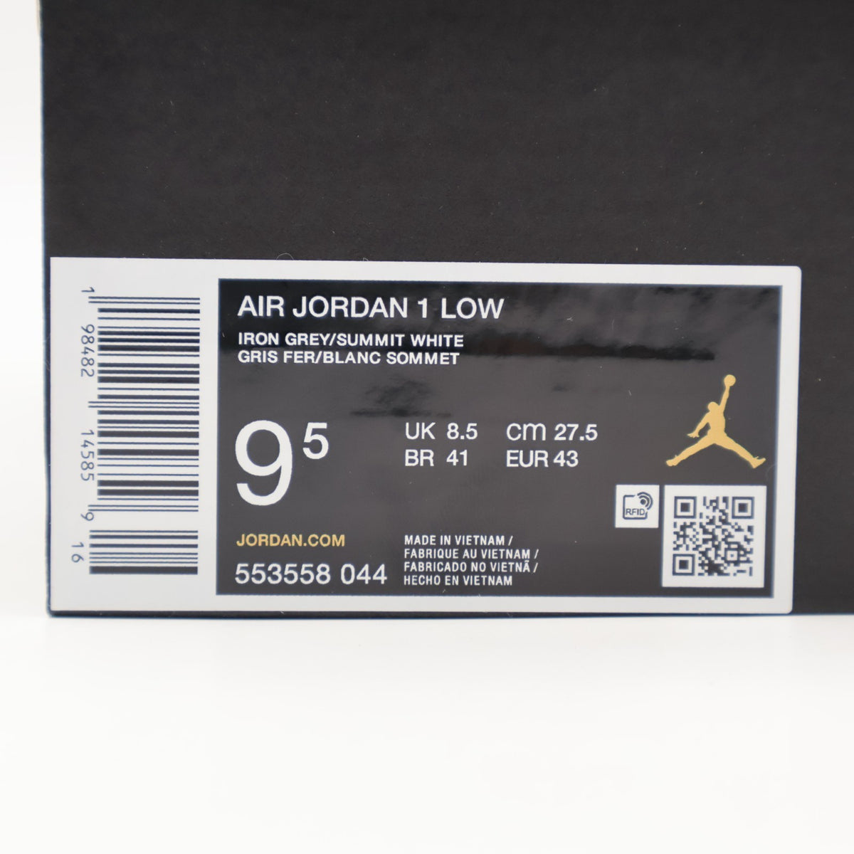 553558-044 Nike Air Jordan 1 Low Classic Grey White (Men's)