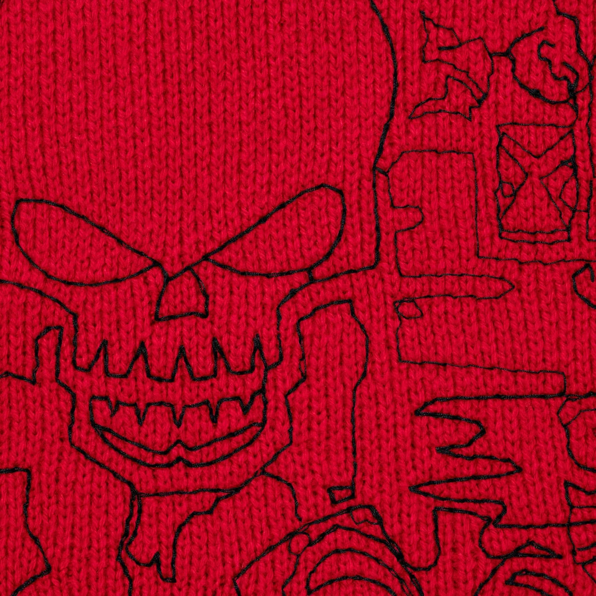 Supreme Collage Embroidered Sweater Red