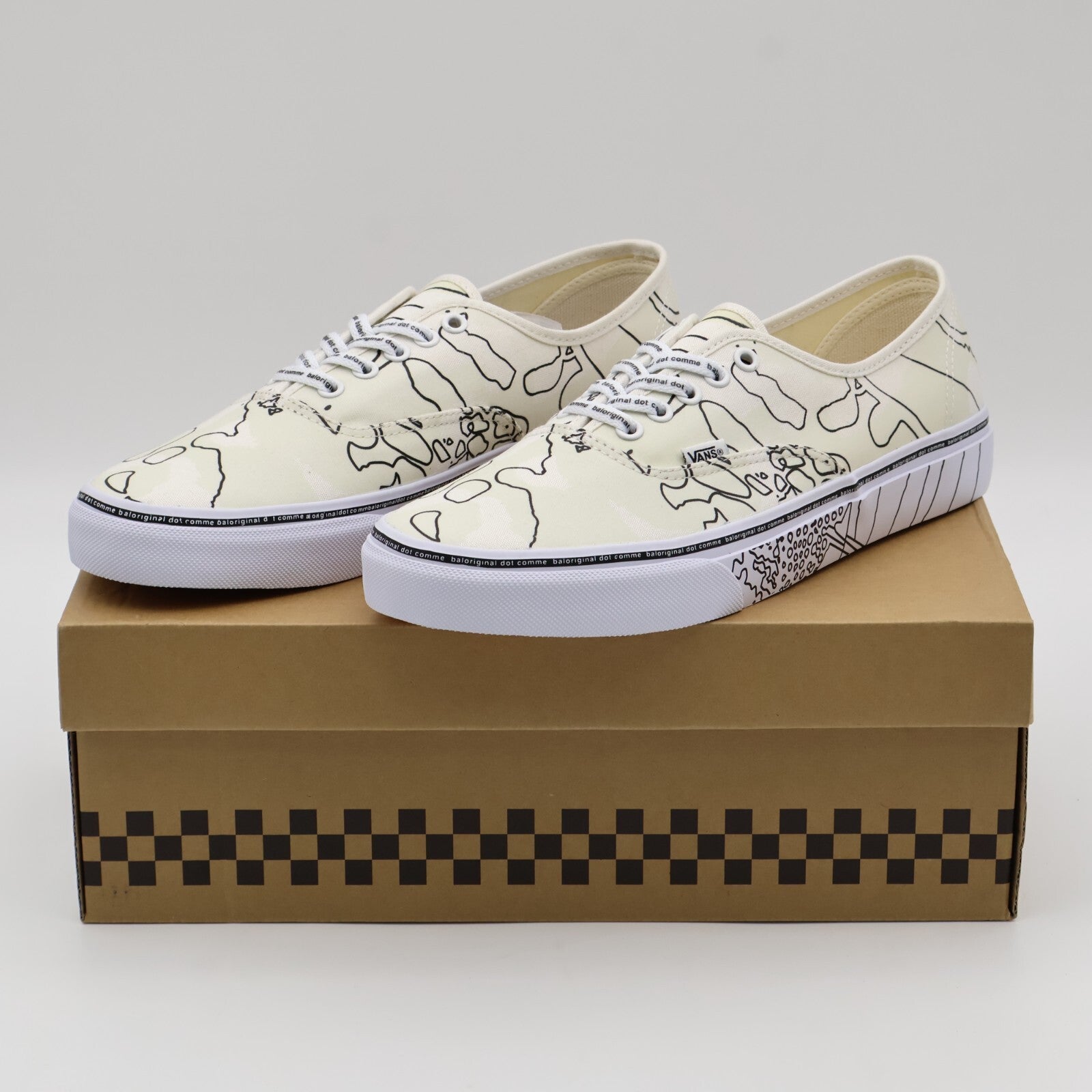 684481-0001 Bal Vans Authentic Natural Off White Line Drawing (Men's)