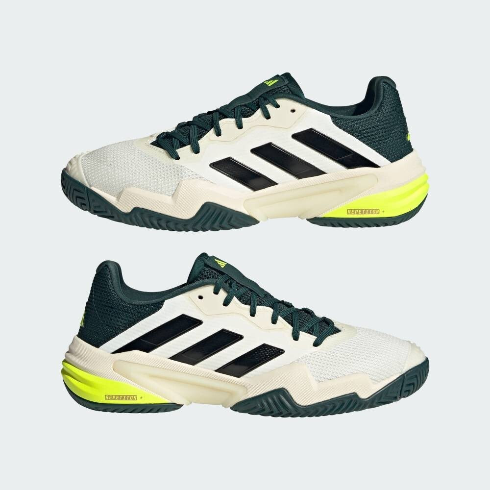 JH5129 adidas Barricade 13 Tennis Off White Core Black Powder Teal (Men's)