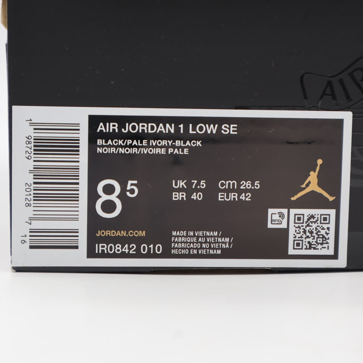 IR0842-010 Nike Air Jordan 1 Low Black Denim (Men's)