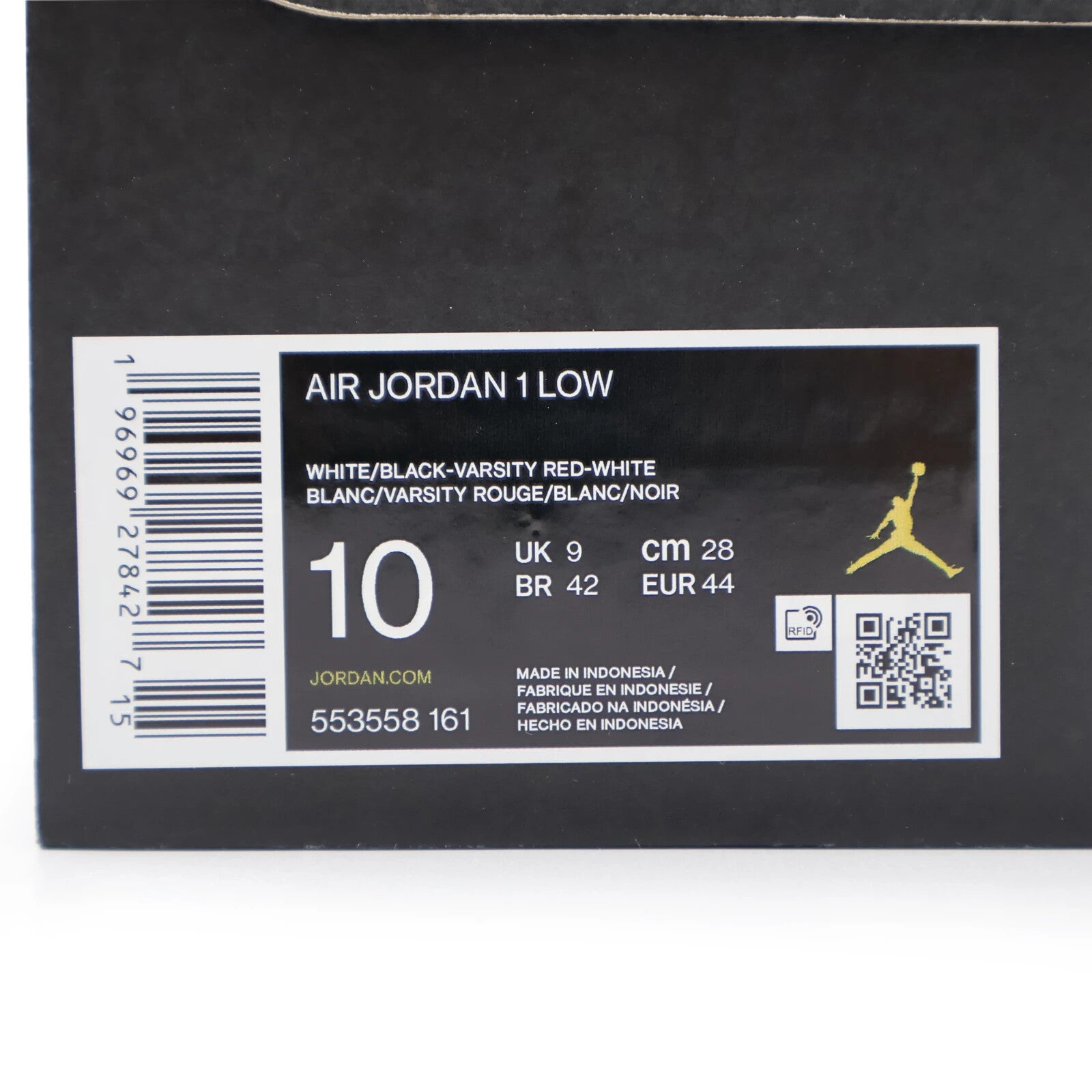 553558-161 Nike Air Jordan 1 Low Bred Toe (Men's)