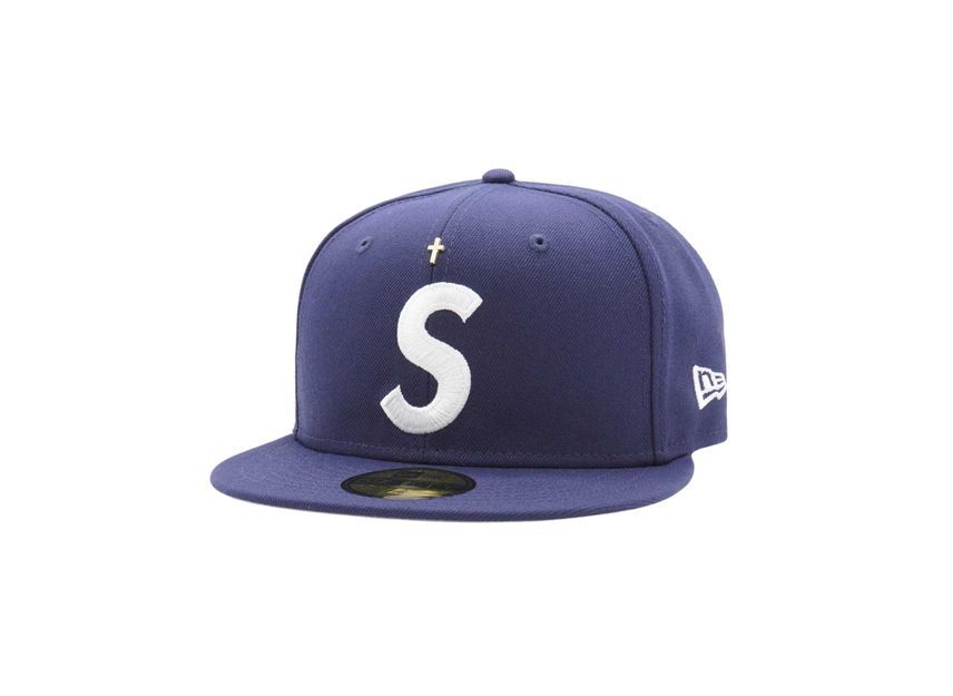 Supreme Gold Cross S Logo New Era Light Navy