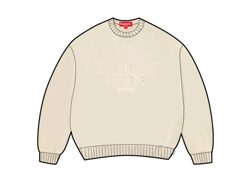 Supreme Overdyed Raised Sweater "Stone"