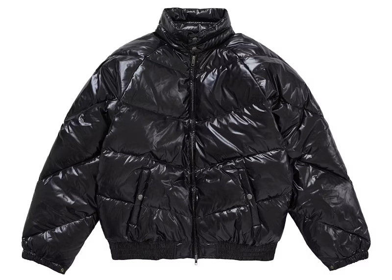 Supreme x Schott Glossy Lightweight Down Puffer Jacket Black