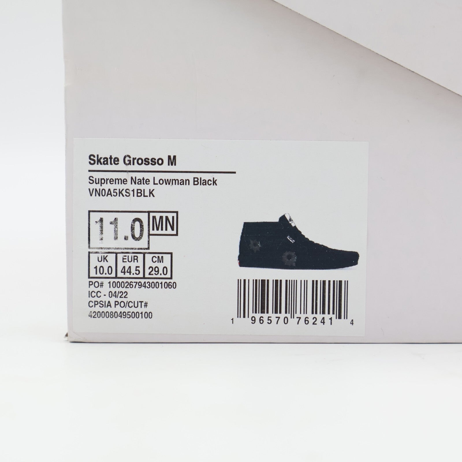 VN0A5KS1BLK Nate Lowman Supreme Vans Skate Grosso Mid Bullet Hole Black (Men's)