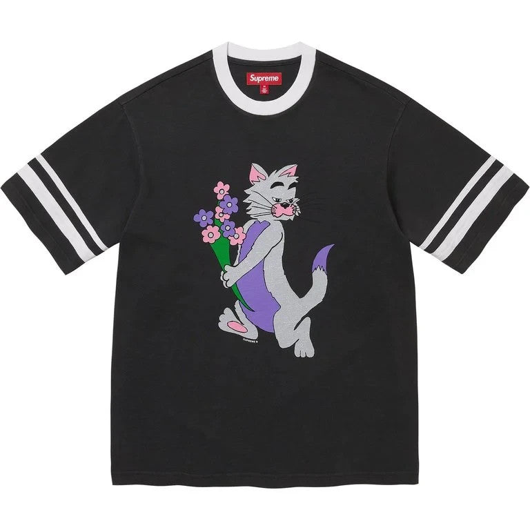 Supreme Glitter Cat S/S Top Black