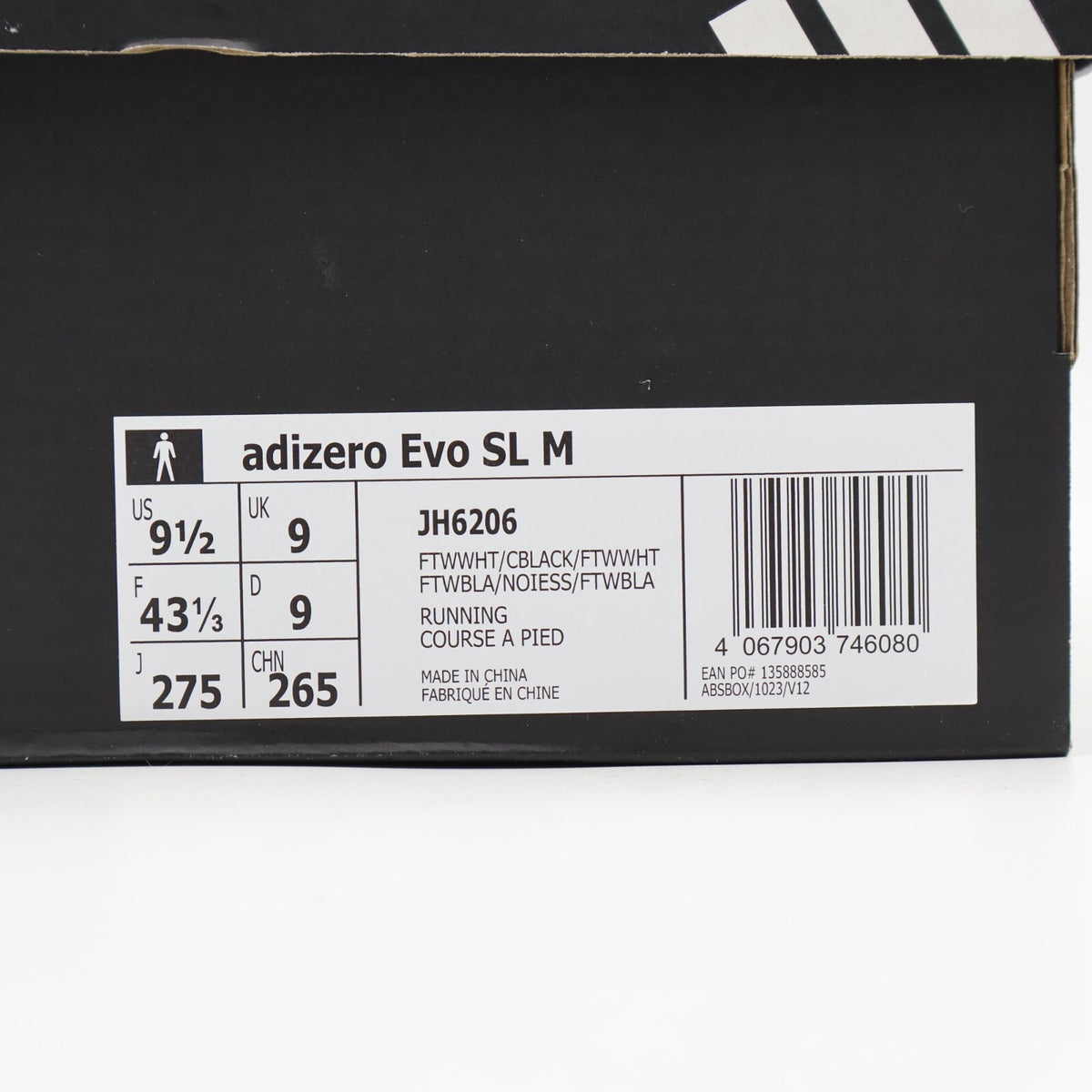JH6206 adidas Adizero Evo SL Footwear White Core Black (Men's)