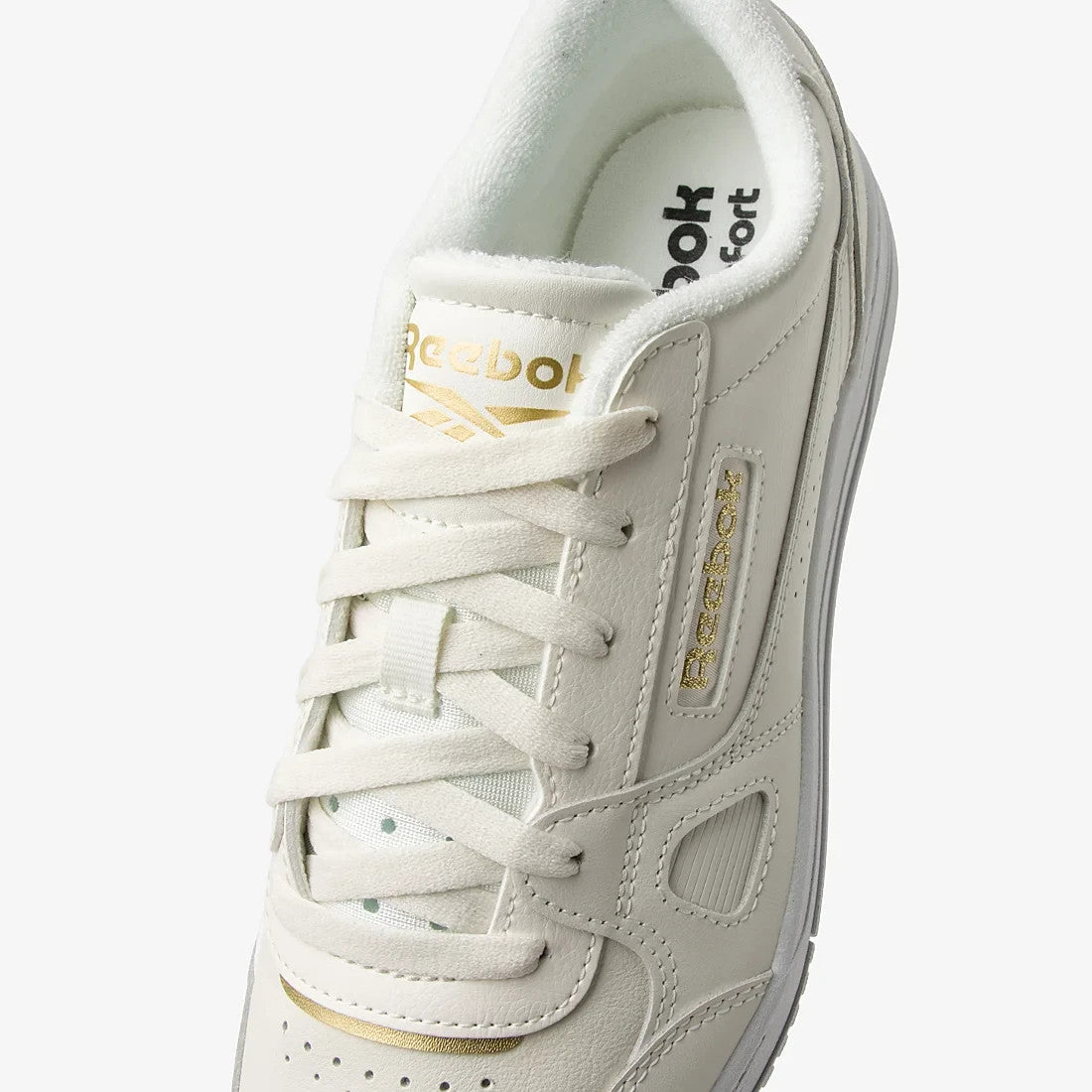 100271610 Reebok Court LXS Chalk/Gold (Men's)