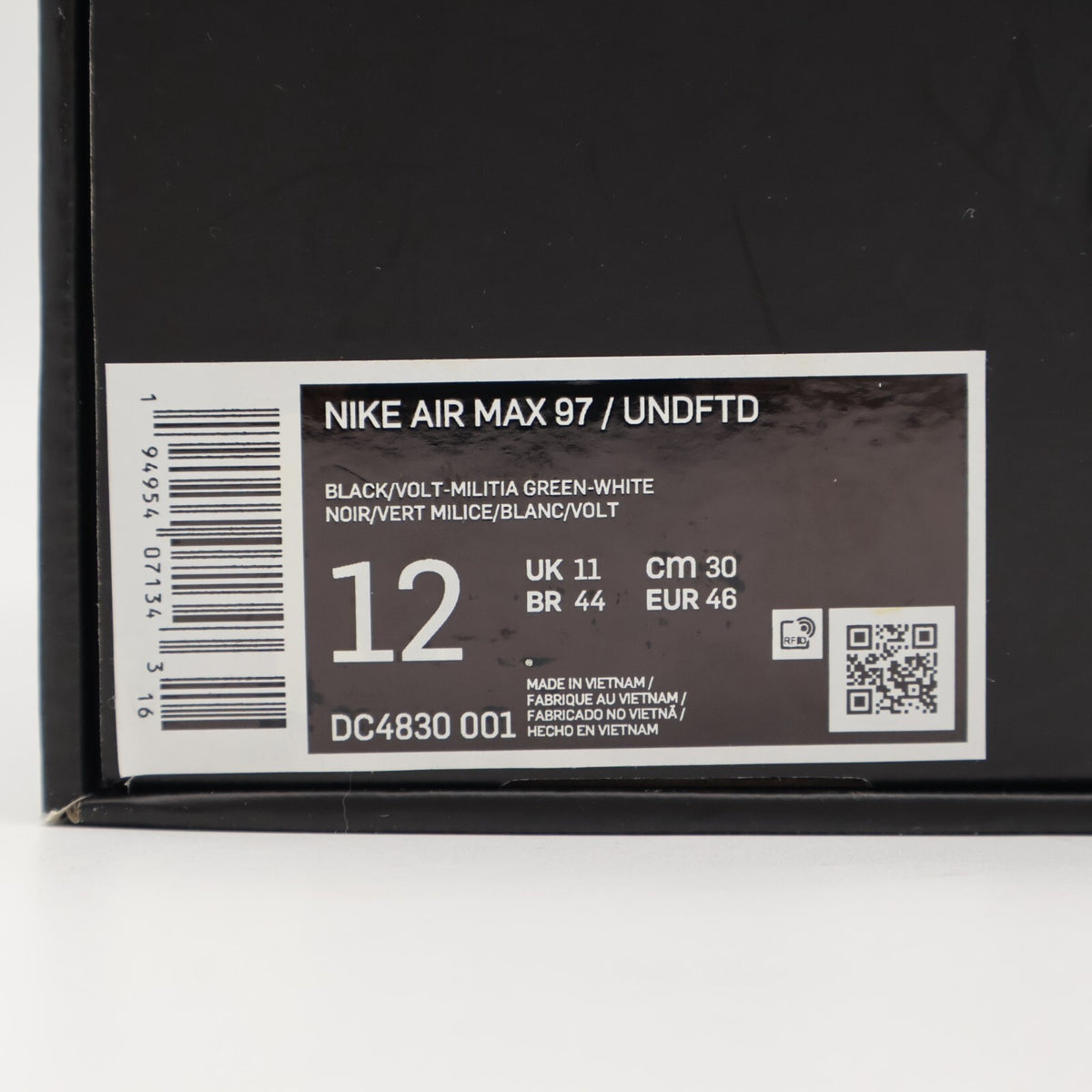DC4830-001 Nike Air Max 97 Undefeated Black Volt Militia Green (Men's)