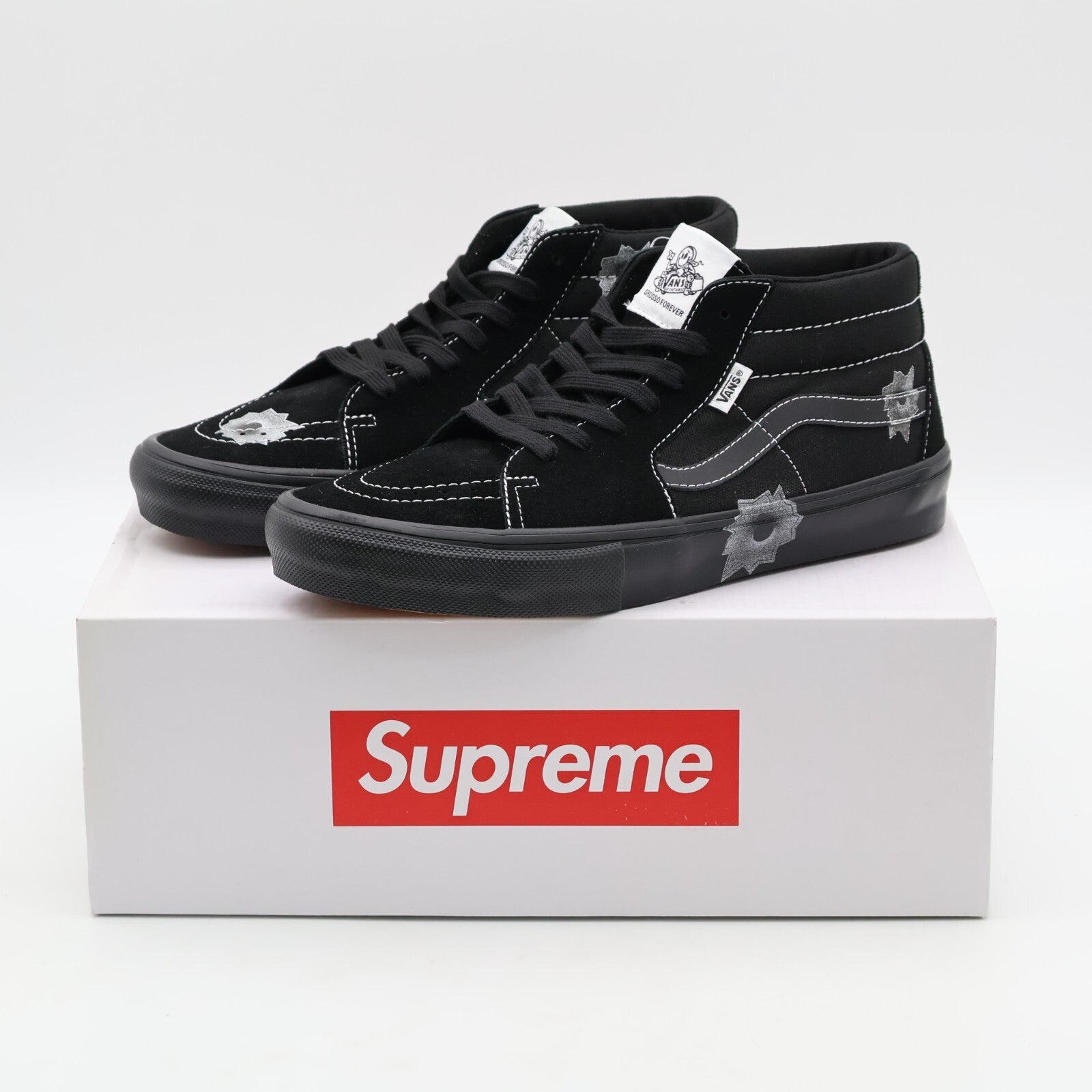 VN0A5KS1BLK Nate Lowman Supreme Vans Skate Grosso Mid Bullet Hole Black (Men's)