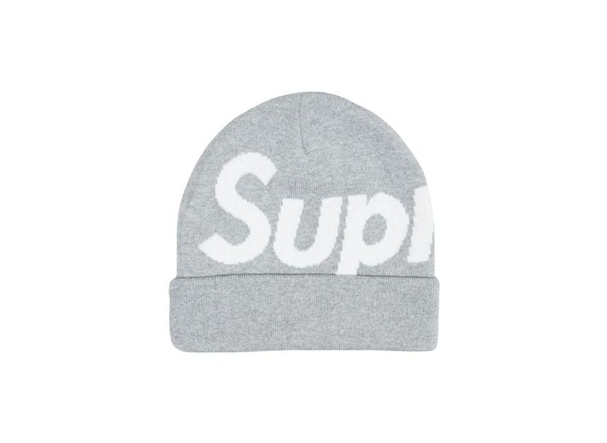 Supreme Big Logo Beanie Heather Grey