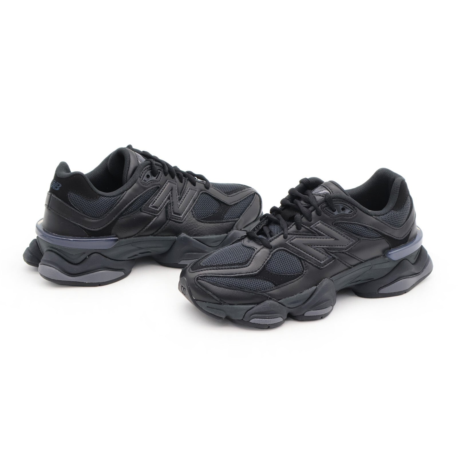 U9060NRI New Balance 9060 Triple Black Leather (Men's)