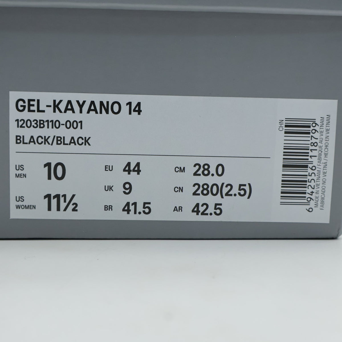 1203B110-001 THOM BROWNE Asics Gel-Kayano 14 Black (Men's)