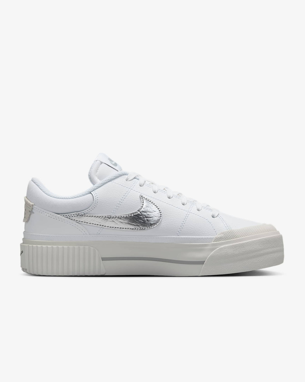 HQ2307-100 Nike Court Legacy Lift White Light Bone Photon Dust Metallic (Women's