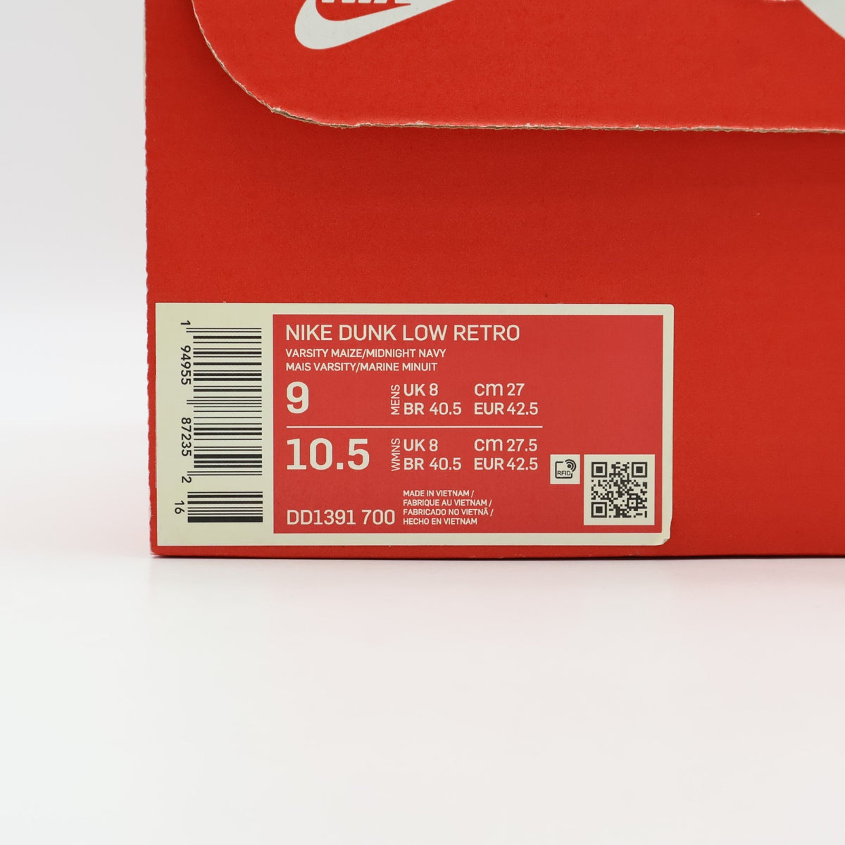 DD1391-700 Nike Dunk Low Michigan Varsity Maze Midnight Navy White (Men's)