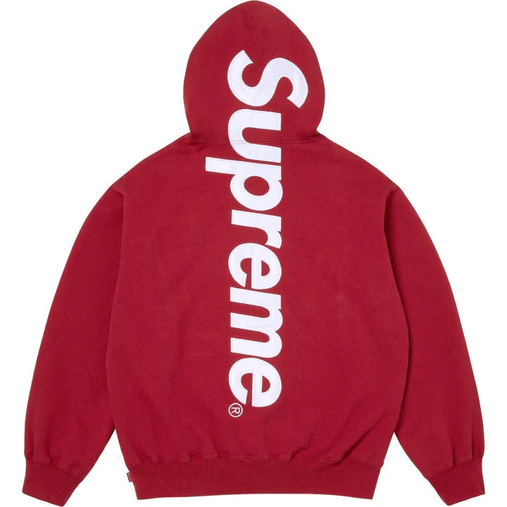 Supreme Satin Applique Hooded Sweatshirt Red