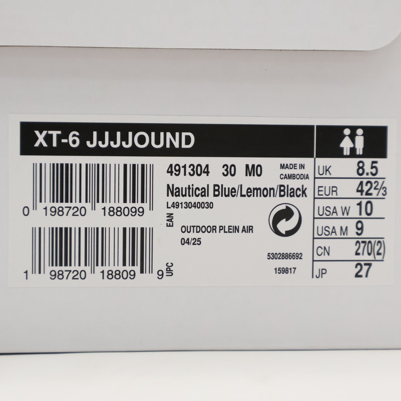 L49130400 JJJJound Salomon XT-6 Nautical Blue Lemon Black (Men's)