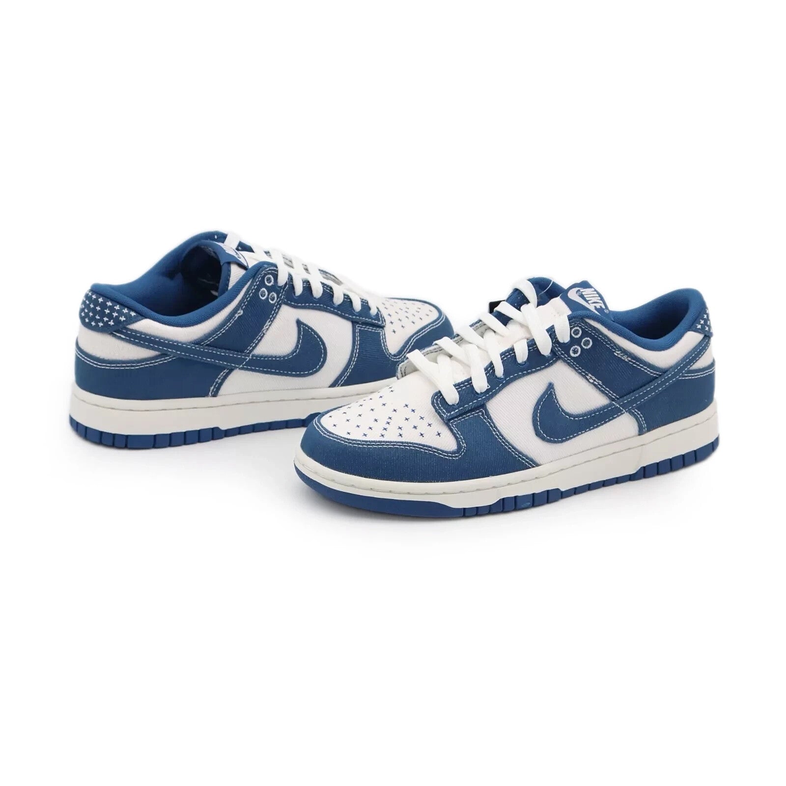 DV0834-101 Nike Dunk Low Summit White Industrial Blue Denim Sashiko (Men's)