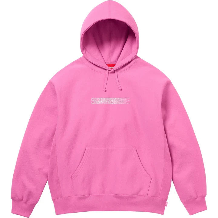 Supreme Swarovski Motion Logo Hooded Sweatshirt Pink