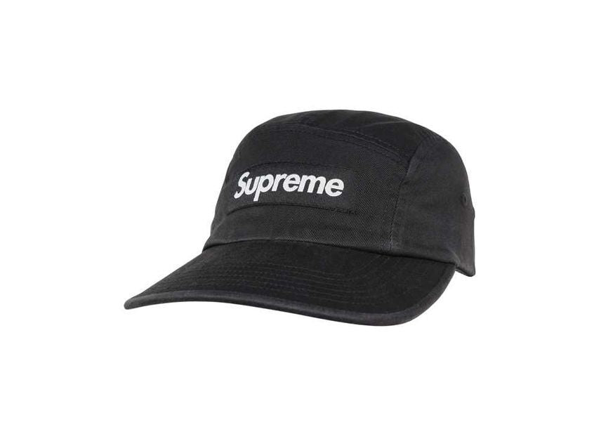 Supreme Washed Chino Twill Camp Cap Black