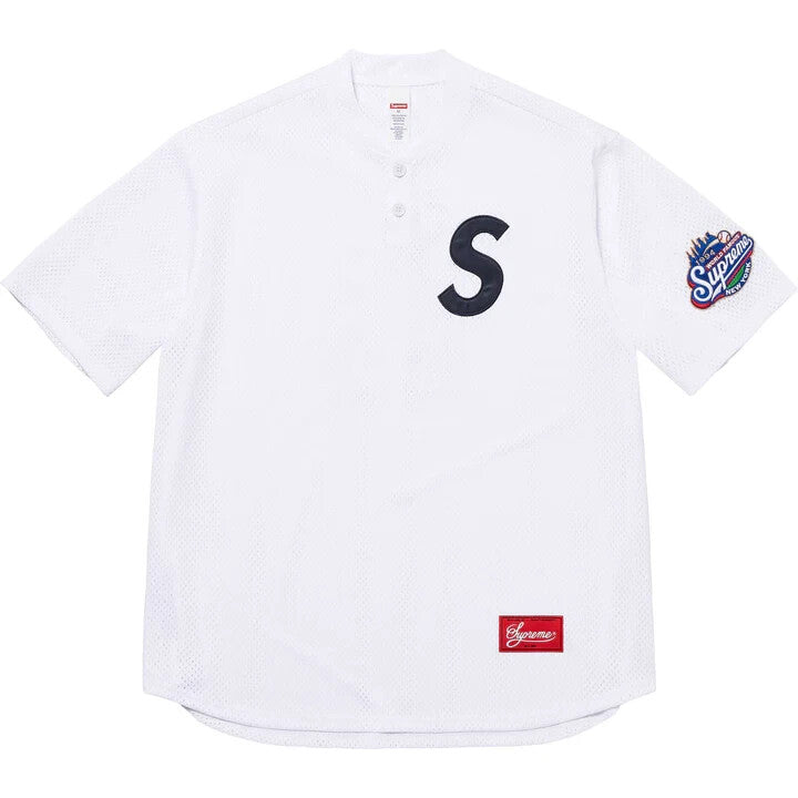 Supreme S Logo Baseball Henley White