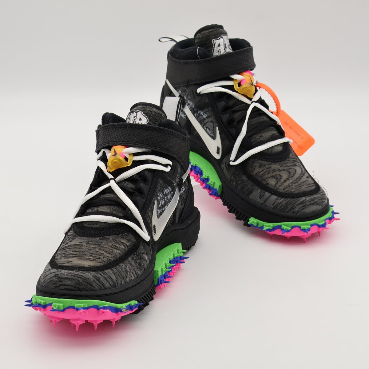 DO6290-001 Off-White Nike Air Force 1 Mid Black Clear Pink Orange Green (Men's)