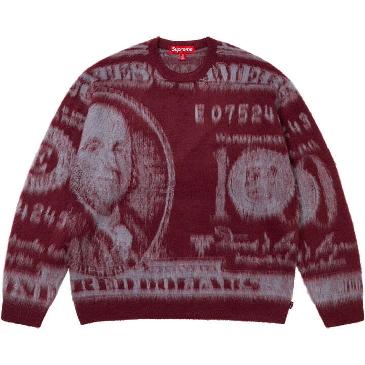 Supreme Money Sweater Burgundy